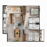 <strong>Apartamento 3 dormitórios com suíte Barreiros</strong>