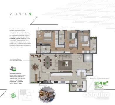 Apartamento à Venda 3 Quartos, 1 Suite, 2 Vagas, 252m², Estrela, Ponta Grossa - 